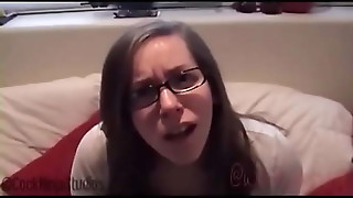 Big ass, Blowjob, Brunette, Cock, Cute, Dirty talk, Doggystyle, Fucking, Funny, Glasses