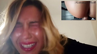 Brutal, Doggystyle, Close-up, Amateur, Rough sex, Facial, Blonde, Cum, Cum on tits, Cumshot