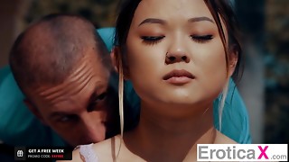 18yo, Asian, Big boobs, Big cock, Blowjob, Brunette, Busty asian, Cock, Doggystyle, Fucking