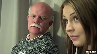 Old and young, Grandpa, Teen, Gagging, Blowjob, Cum, Cumshot, Daddy, Extreme, Fingering