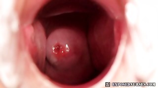 Blonde, Close-up, Masturbation, Nurse, Pink, Pussy, Sex, Sex toys, Shaved, Stockings