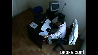 Blowjob, Condom, Fucking, Hardcore, Hidden cams, Office