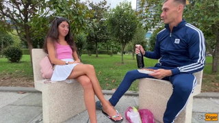 Public nudity, Babe, Blowjob, Brunette, Cum, Cumshot, Public