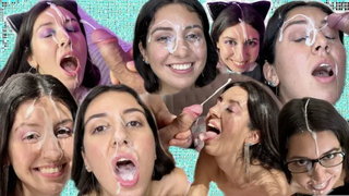Babe, Blowjob, Brunette, Compilation, Cum, Cum in mouth, Cumshot, Facial, Massive, Mouth