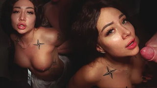 Ass licking, Big ass, Big boobs, Blowjob, Couple, Cowgirl, Cum, Cum on tits, Cumshot, Cunnilingus