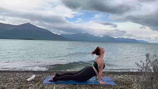 Big ass, Big boobs, Milf, Outdoor, Public, Public nudity, Yoga