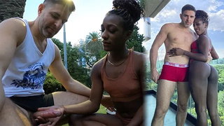 Big ass, Big boobs, Big cock, Blowjob, Cum, Cum on tits, Cumshot, Public, Public nudity