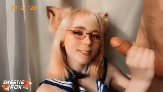 18yo, Babe, Blonde, Blowjob, Close-up, Cosplay, Creampie, Cum, Cumshot, Handjob