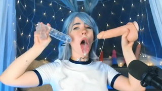 Amateur, Babe, Blowjob, Cosplay, Double penetration, Mmf, Sex toys, Sloppy, Spit, Teen