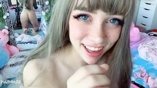 Amateur, Babe, Blowjob, Brunette, Cosplay, Cum, Cum in mouth, Cumshot, Exclusive, Joi