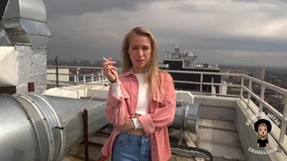Smoking, Babe, Bitch, Blonde, Blowjob, Cum, Cumshot, Exclusive, Public, Public nudity