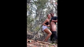 Big ass, Big boobs, Blowjob, Couple, Creampie, Fast, Married, Outdoor, Public, Public nudity