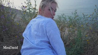 Amateur, Beach, Big ass, Big boobs, Blonde, Blowjob, Caught, Cum, Cum on tits, Cumshot