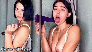 Babe, Big ass, Big boobs, Fetish, Masturbation, Orgasm, Russian, Shower, Solo