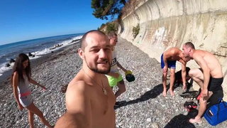 Beach, Outdoor, Public, Orgy, Bitch, Group sex, Anal, Big ass, Big boobs, Big cock