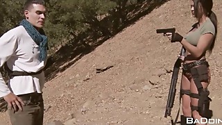 Outdoor, Parody, Hardcore, Big boobs, Uniform, Cum, Big ass, Big cock, Blowjob, Brunette