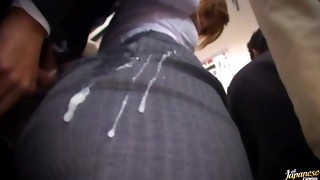 Bus, Public, Asian, Close-up, Cum, Cumshot, Japanese, Masturbation, Nude, Public nudity