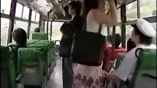 Asian, Bus, Fingering, Handjob, Masturbation, Nude, Public, Public nudity, Stroking