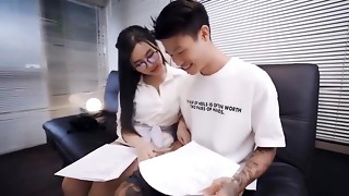 Asian, Amateur, Blowjob, Brunette, Handjob, Tattoo