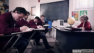 Teacher, Student, Ass licking, Big ass, Big boobs, Big cock, Blowjob, Cock, Fucking, Gangbang