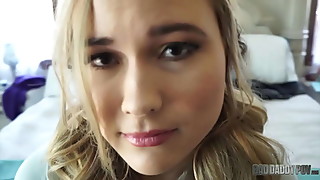 18yo, Babe, Blonde, Blowjob, Cowgirl, Cum, Cum on tits, Cumshot, Cute, Daddy