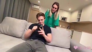 Neighbor, Beautiful, 18yo, Amateur, Big cock, Blowjob, Cock, Creampie, Cum, Cumshot