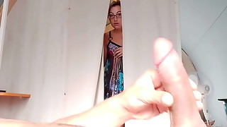 Flashing, Voyeur, Amateur, Asian, Big boobs, Big cock, Blowjob, Busty asian, Caught, Cock