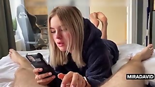 Amateur, Babe, Beautiful, Big cock, Blonde, Blowjob, Cum, Cum in mouth, Cumshot, Homemade