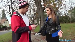 Amateur, Boyfriend, Brunette, Cum, Cumshot, Fake, Fucking, Money, Outdoor, Pov