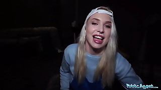 Babe, Big boobs, Big cock, Blonde, Blowjob, Cock, Natural, Outdoor, Pov, Public