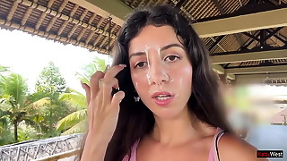 Flashing, Amateur, Bathroom, Blowjob, Brunette, Bukkake, Cum, Cum in mouth, Cum on tits, Cumshot