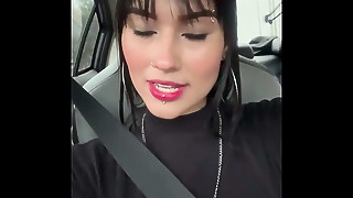 18yo, Amateur, Balls, Beautiful, Big cock, Blowjob, Brunette, Car, Cock, Cum