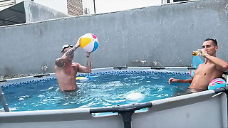 Pool, Foursome, Amateur, Babe, Bbw, Beautiful, Big boobs, Big cock, Blowjob, Brunette