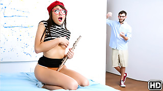 Big boobs, Big cock, Brunette, Cock, Cunnilingus, Facial, Humiliation, Lovers, Massive, Petite